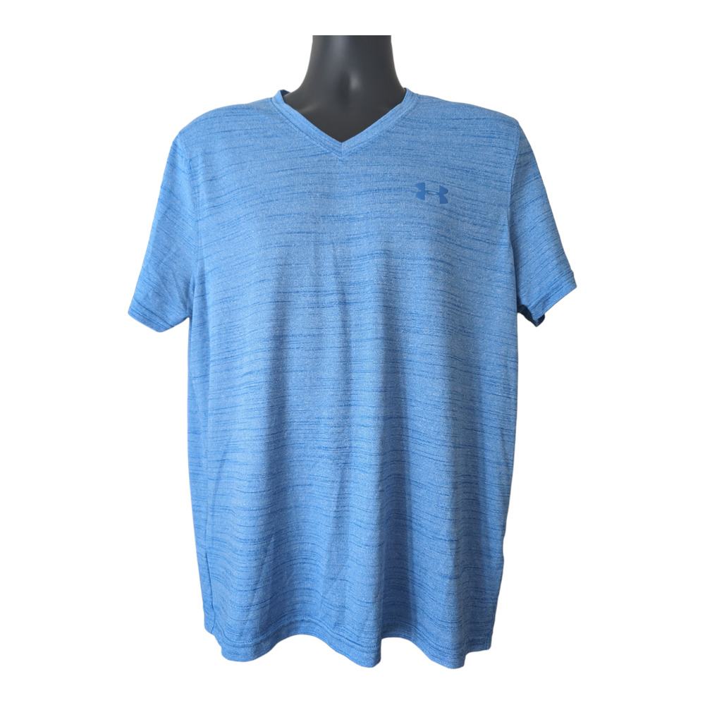 Under Armour Heatgear T-Shirt Blue Slub Knit Men's Size L